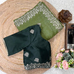 Beautifull Crunchy Silk With Sequience Work Saree