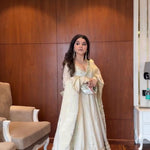 Foux Gorgette With Thread with Sequnce Work Top Pent