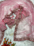 Premium Net Saree with Heavy Embroidery, Sequin & Diamond Work