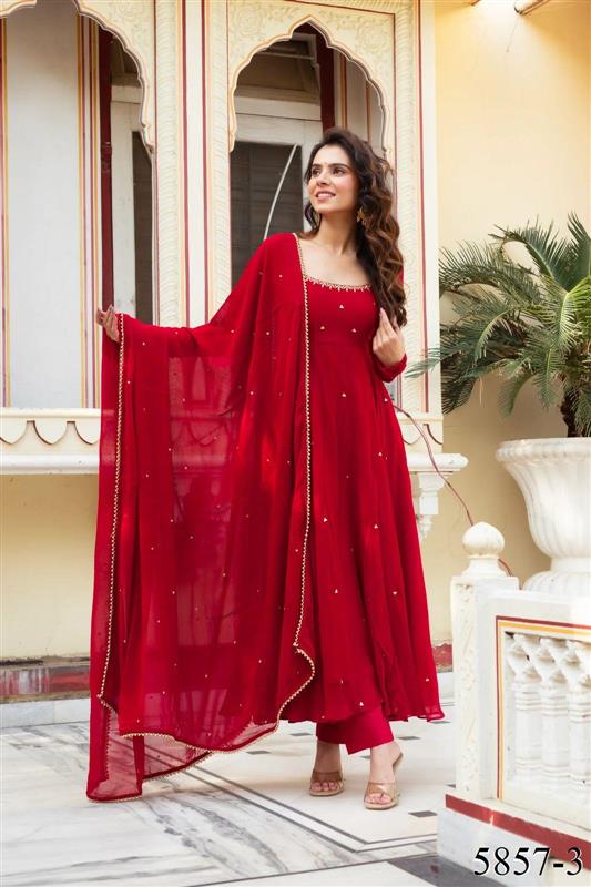Foux Georgette Hand Work With Real Diamond With Micro Cotton Top Pent