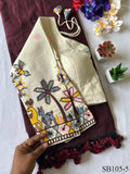 Kahdi Cotton Silk With Embroidery Work Blouse And Silk Saree