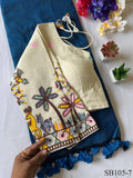 Kahdi Cotton Silk With Embroidery Work Blouse And Silk Saree