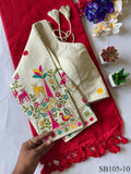 Kahdi Cotton Silk With Embroidery Work Blouse And Silk Saree
