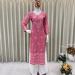 Georgette Cotton Thread Embroidery Work Top Plazzo