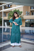Georgette Cotton Thread Embroidery Work Top Plazzo