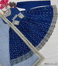 Heavy Pure Chinon Silk Embroidery Sequence Work Gown