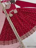 Heavy Pure Chinon Silk Embroidery Sequence Work Gown