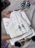 Thred Work Khadi Cotton Collar Blouse Saree
