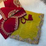Gold Crush Two Tone Shining Light Weight Saree
