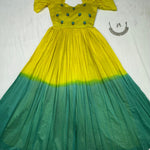 Yellow color Pure Cotton Hand Work Gown