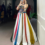 Navratri Special  Rayon Fabric Patti Lace Work Lehenga