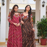 Bandhni Print Faux Georgette Gamathi Work Gown