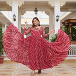 Bandhni Print Faux Georgette Gamathi Work Gown
