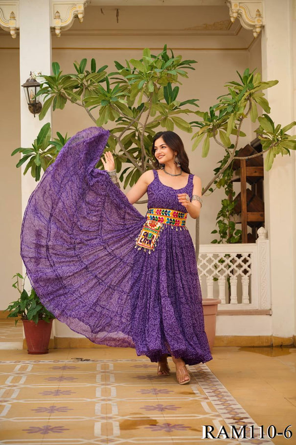 Navratri Soecial Real Mirror Work With Codi Lace Work Gown
