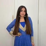 Blue Color Georgette Digital Print Work Kurti