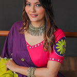 Riyon Cotton Embroidery Thread Work Lehenga Choli