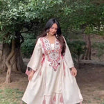 Reyon Fabric With Thread With Real Mirror Work Top Plazzo