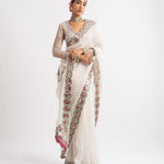 Faxu Gergette Coding Lace Border Sequence Work Saree