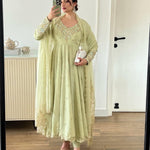 Heavy Geogette Embroidery Rembo Sequence Work Top Bottom
