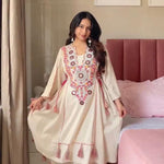 Pure Khadi Cotton Embroidery Sequence work Top Plazzo