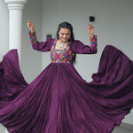 Navratri Special Reyon Fabric Kutchi Work Gown