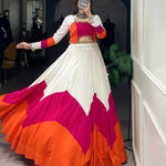 Navratri Special Pure Rayon With Plain Work Lehenga