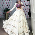 White Color Pure rayon Fabric Sequins Work Lehenga