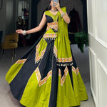 Navratri Special Pure Cotton With Plain Work Lehenga