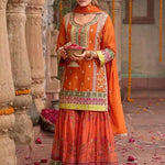 Heavy Chinon Silk With Sequins With Mirror Work Top Sharara