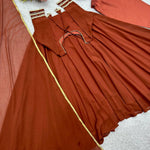 Fancy Handwork Gown Set with Latkan & Siqwans Dupatta