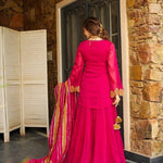 Elegant Fox Georgette Embroidered Suit Set with Dupatta