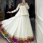 Reyon Fabric Multi Patche Work Gotta Patti Lace Work Lehenga