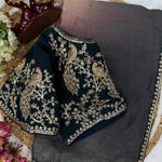Black Color Soft Space Silk Sequience Coding Work Saree