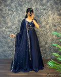 Silk Flair Gown with Embroidery & Dupatta