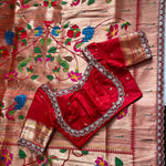 Red Color Banarasi Pattu Paithani Pallu Saree