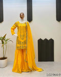 Georgette Fabric With Sequience Embroidery Work Top Sharara