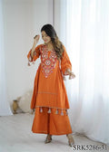 Pure Khadi Cotton Embroidery Sequence work Top Plazzo