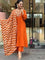 Orange Color Viscos Chanderi Silk Hand Work Gown