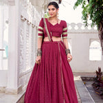 Pure Chanderi Weaving Work Embossed Design Lehenga
