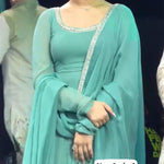 Sky Blue Color Heavy Faux Georgette Embroidery Work Anarkali