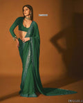 Heavy Quility Faux Georgette Sequins Work Saree