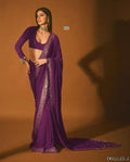 Heavy Quility Faux Georgette Sequins Work Saree