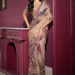 Pich Color Premium Georgette Embellished Work Saree