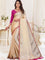 Beige Color Chinon Embroidery Work Saree
