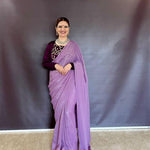 Sparkle Silk With Plain Sequience Work Saree