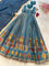 Blue Color Pure Jimmy Organza Silk With Digital Print Gown