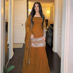 Faux Georgette Thread With Sequience Work Top Sharara