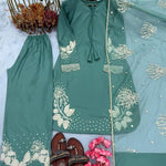 Pure Natural Crape Silk Embroidery Work Top Plazzo