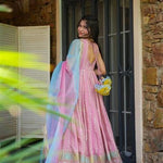 Pure Jimmy Organza Silk Digital Printed Work Gown