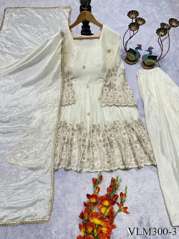 Beautifull Chinon Fabric With Embroidery Work Top